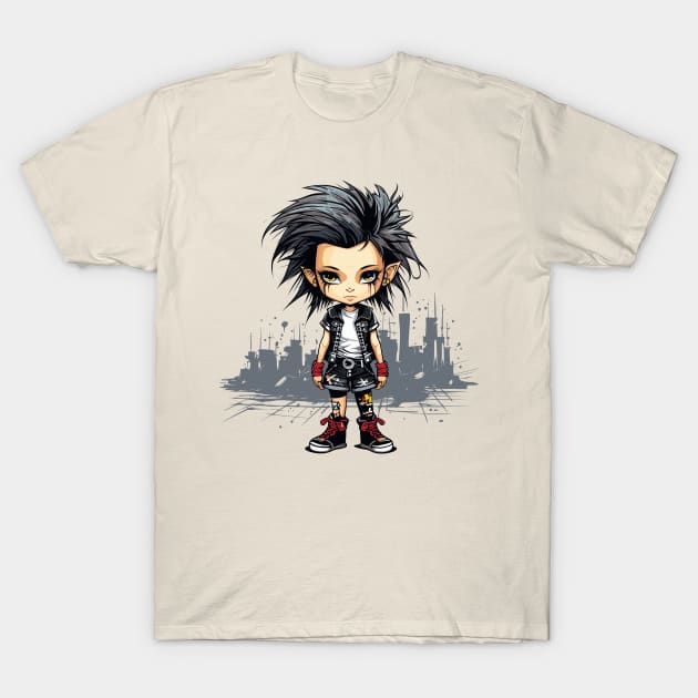 Punk Rock Elf Girl T-Shirt by marcovhv